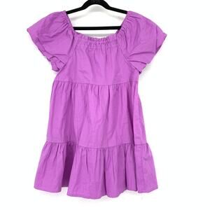 Lefties Tiered Short Sleeve Dress Girls Size 7-8 Lilac Purple
